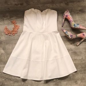Express strapless white dress